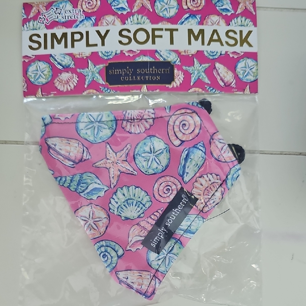 NWT Simply Southern Pink Shell Soft Face Mask